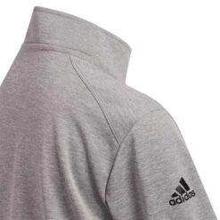 Adidas 2022 Boys Heather Quarter Zip Pullover -Callaway Golf Shop adidas 2022 boys heather quarter zip pullover grey three detail 2 itempicture