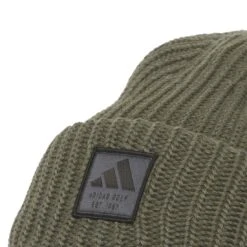 Adidas Double Cuff Novelty Beanie -Callaway Golf Shop adidas 2023 double cuff novelty beanie olive strata detail itempicture