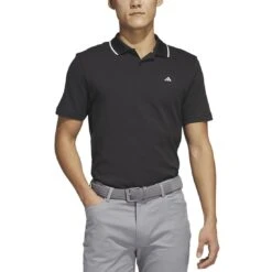 Adidas 2023 Go-To Pique Polo -Callaway Golf Shop adidas 2023 go to pique polo black front itempicture