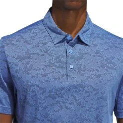Adidas Textured Jacquard Polo -Callaway Golf Shop adidas 2023 textured jacquard polo blue fusion detail3 itempicture