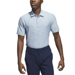 Adidas Textured Jacquard Polo -Callaway Golf Shop adidas 2023 textured jacquard polo wonder blue front itempicture