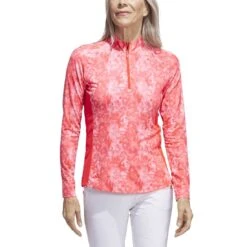 Adidas Women's Essentials Long Sleeve Printed Mock Polo 9 Adidas Women's Essentials Long Sleeve Printed Mock Polo -Callaway Golf Shop adidas 2023 womens essentials long sleeve printed mock polo bight red front itempicture