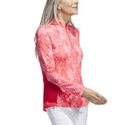 Adidas Women's Essentials Long Sleeve Printed Mock Polo 10 Adidas Women's Essentials Long Sleeve Printed Mock Polo -Callaway Golf Shop adidas 2023 womens essentials long sleeve printed mock polo bight red side itempicture