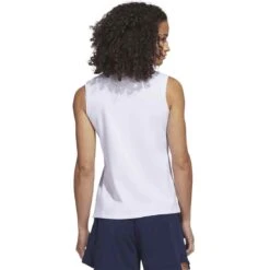 Adidas 2023 Women's Go-To Pique Sleeveless Polo 8 Adidas 2023 Women's Go-To Pique Sleeveless Polo -Callaway Golf Shop adidas 23 womens go to pique sleeveless polo white back itempicture