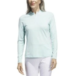 Adidas Women's Ultimate365 Quarter Zip Long Sleeve Mock -Callaway Golf Shop adidas 23 womens ultimate365 quarter zip long sleeve mock semi flash aqua itempicture