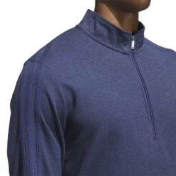 Adidas 3-Stripe Quarter Zip Layering -Callaway Golf Shop adidas 3 stripe quarter zip layering collegiate navy model detail itempicture