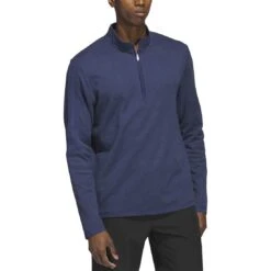 Adidas 3-Stripe Quarter Zip Layering -Callaway Golf Shop adidas 3 stripe quarter zip layering collegiate navy model front itempicture