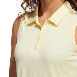Adidas 2022 Women's Space Dyed Sleeveless Polo -Callaway Golf Shop adidas fw22 womens space dyed sleeveless polo almost yellow detail itempicture