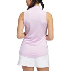 Adidas Women's Ultimate365 Herringbone Stripe Sleeveless Polo -Callaway Golf Shop adidas fw22 womens ultimate365 herringbone stripe polo quiet crimson back itempicture