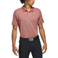 Adidas 2022 Ottoman Stripe Polo -Callaway Golf Shop adidas ottoman stripe polo coral fusion model itempicture