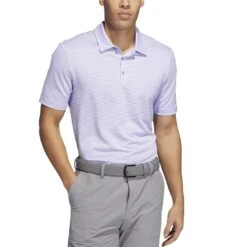 Adidas Ottoman Stripe Polo -Callaway Golf Shop adidas ottoman stripe polo light purple white model front itempicture