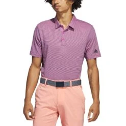 Adidas 2022 Ottoman Stripe Polo -Callaway Golf Shop adidas ottoman stripe polo lucid fuchsia model itempicture