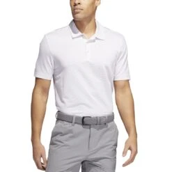 Adidas Ottoman Stripe Polo -Callaway Golf Shop adidas ottoman stripe polo white almost pink model front itempicture