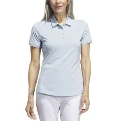 Adidas 2021 Women's Ultimate365 Solid Polo -Callaway Golf Shop adidas s21 womens ultimate365 solid short sleeve polo wonder blue model itempicture