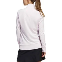 Adidas Women's Textured Full Zip Jacket -Callaway Golf Shop adidas ss22 womens textured full zip jacket almost pink back itempicture