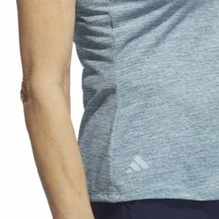 Adidas Women's Heathered Essentials Mock Sleeveless -Callaway Golf Shop adidas ss23 womens heathered essentials mock arctic fusion detail itempicture