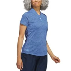 Adidas Women's Jacquard Polo -Callaway Golf Shop adidas ss23 womens jacquard polo blue fusion side itempicture