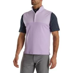 FootJoy Heather Yoke Half Zip Vest -Callaway Golf Shop footjoy heather yoke half zip vest lavender front itempicture