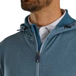 FootJoy ThermoSeries Full Zip Hoodie 9 FootJoy ThermoSeries Full Zip Hoodie -Callaway Golf Shop footjoy thermoseries full zip hoodie slate detail itempicture
