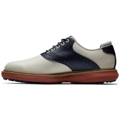 FootJoy Traditions SL Golf Shoes Cream/Navy -Callaway Golf Shop footjoy traditions sl golf shoes cream navy 57925 side itempicture