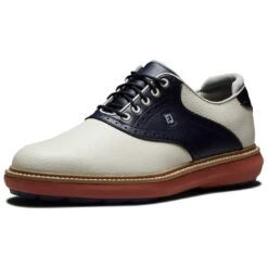 FootJoy Traditions SL Golf Shoes Cream/Navy -Callaway Golf Shop footjoy traditions sl golf shoes cream navy 57925 toe itempicture