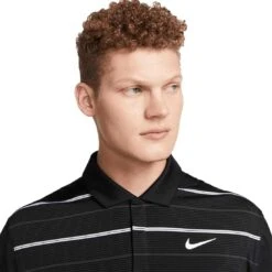 Nike Dri-FIT Tiger Woods Striped Polo -Callaway Golf Shop nike dri fit tw striped polo black anthracite detail itempicture