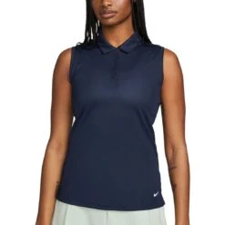 Nike Women's Dri-FIT Victory Sleeveless Polo -Callaway Golf Shop nike womens dri fit victory sleeveless polo obsidian front itempicture