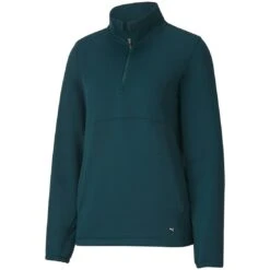 Puma Women's Cloudspun Quarter Zip Pullover -Callaway Golf Shop puma 2021 womens cloudspun quarter zip pullover deep teal itempicture