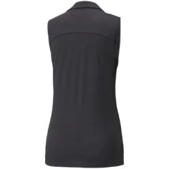 Puma Women's CLOUDSPUN Coast Sleeveless Polo -Callaway Golf Shop puma 2022 womens cloudspun coast sleeveless polo black back itempicture