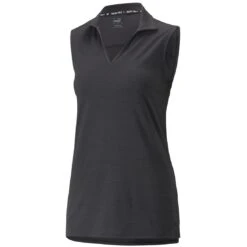 Puma Women's CLOUDSPUN Coast Sleeveless Polo -Callaway Golf Shop puma 2022 womens cloudspun coast sleeveless polo black itempicture