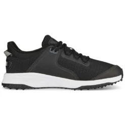 Puma Fusion Grip Golf Shoes Black/Silver/Quiet Shade -Callaway Golf Shop puma fusion grip golf shoes black silver quiet shade 377527 02 profile2 itempicture