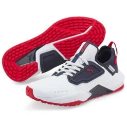Puma GS.One Golf Shoes White/Navy Blazer/Ski Patrol -Callaway Golf Shop puma gs one golf shoes white navy blazer ski patrol pair itempicture
