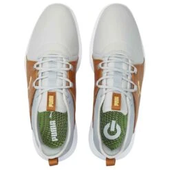 Puma Ignite Fasten8 Crafted Golf Shoes High Rise/Gold/Leather Brown -Callaway Golf Shop puma ignite fasten8 crafted golf shoes high rise gold leather brown top itempicture