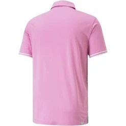 Puma MATTR Track Polo -Callaway Golf Shop puma mattr track polo pink mist green lagoon back itempicture