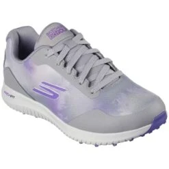 Skechers Women's Arch Fit GO GOLF Max 2 Splash Golf Shoes Grey/Purple 7 Skechers Women's Arch Fit GO GOLF Max 2 Splash Golf Shoes Grey/Purple -Callaway Golf Shop skechers w arch fit go golf max 2 splash grey purple 123068 gypr toe itempicture