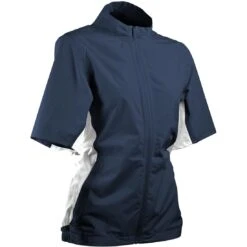 Sun Mountain Women's Monsoon Short Sleeve Rain Jacket -Callaway Golf Shop sun mountain 2023 womens monsoon ss rain jacket navy itempicture