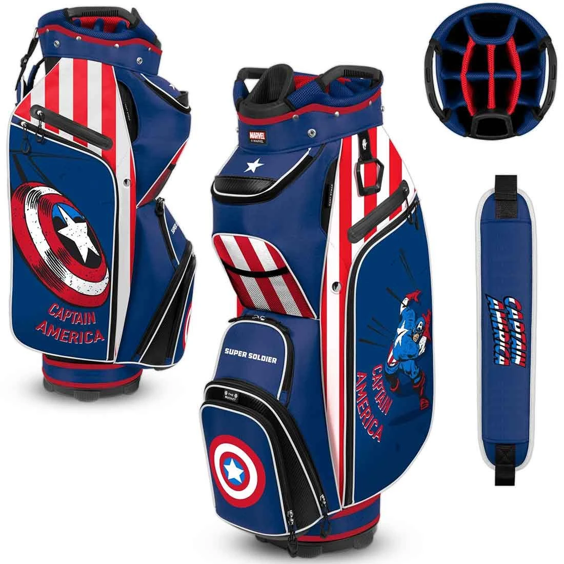 Team Effort Marvel Captain America Bucket III Cooler Cart Bag 1 Team Effort Marvel Captain America Bucket III Cooler Cart Bag