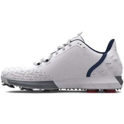 Under Armour HOVR Drive 2 Golf Shoes White/Metallic Silver 7 Under Armour HOVR Drive 2 Golf Shoes White/Metallic Silver -Callaway Golf Shop under armour hovr drive 2 golf shoes white metallic silver side itempicture